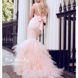 Pia michi light blue gown NWT